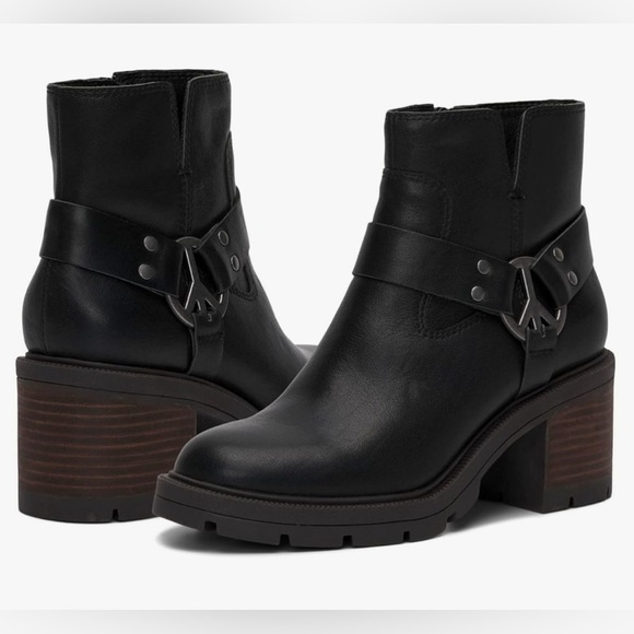 LUCKY BRAND SOXTON LEATHER ANKLE PLATFORM MOTORCYCLE STYLE BOOTIE SIZE 8.5 - Picture 2 of 10